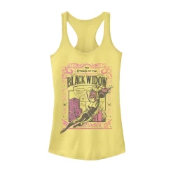 Juniors' Marvel "The Sting Of The Black Widow" Comic Cover Tank