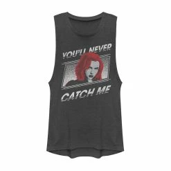 Juniors' Marvel Black Widow "You'll Never Catch Me" Muscle Tank