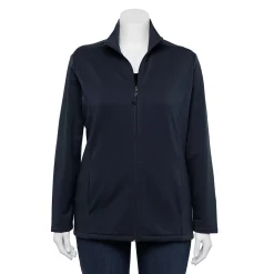Plus Size Croft & Barrow® Zip-Front Fleece Jacket -Adidas shop 5152260 Navy