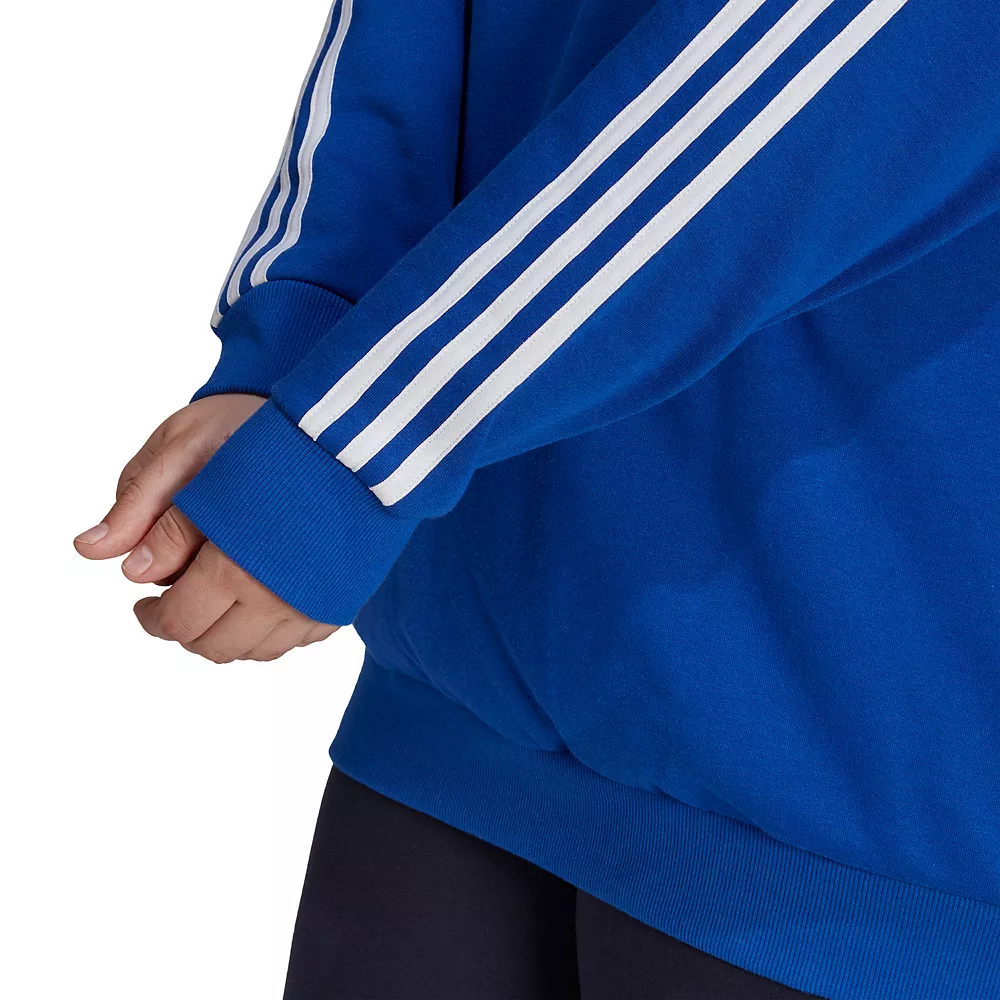 Plus Size adidas Essentials 3-Stripe Fleece Sweatshirt 13 Plus Size adidas Essentials 3-Stripe Fleece Sweatshirt - Image 11