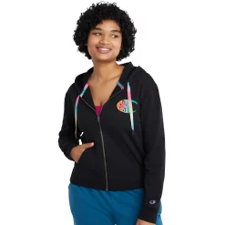 Women's Champion® Campus French Terry Full-Zip Hoodie -Adidas shop 5168813 Black Multi