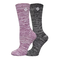 Women's Columbia 2-Pack Super Soft Marled Crew Socks -Adidas shop 5170380 Purple