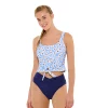Juniors' Ninety-Nine° Knot-Front Crop Tankini Top
