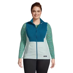 Plus Size Lands' End Grid Fleece Jacket