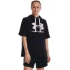 Women's Under Armour Rival Fleece Short Sleeve Hoodie -Adidas shop 5195217 Black White