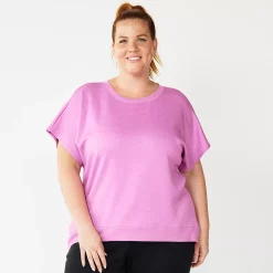 Plus Size Tek Gear® Stretch Fleece Tee -Adidas shop 5197872 Luminous Pink