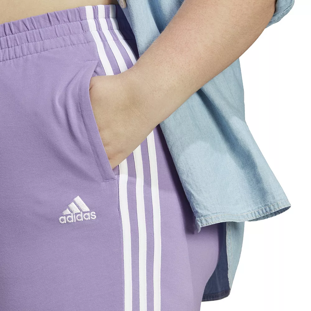 Plus Size adidas 3-Stripe Jersey Joggers 9 Plus Size adidas 3-Stripe Jersey Joggers - Image 7
