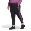 Plus Size adidas 3-Stripe Jersey Joggers -Adidas shop 5199281 Black Semi Pulse Lilac