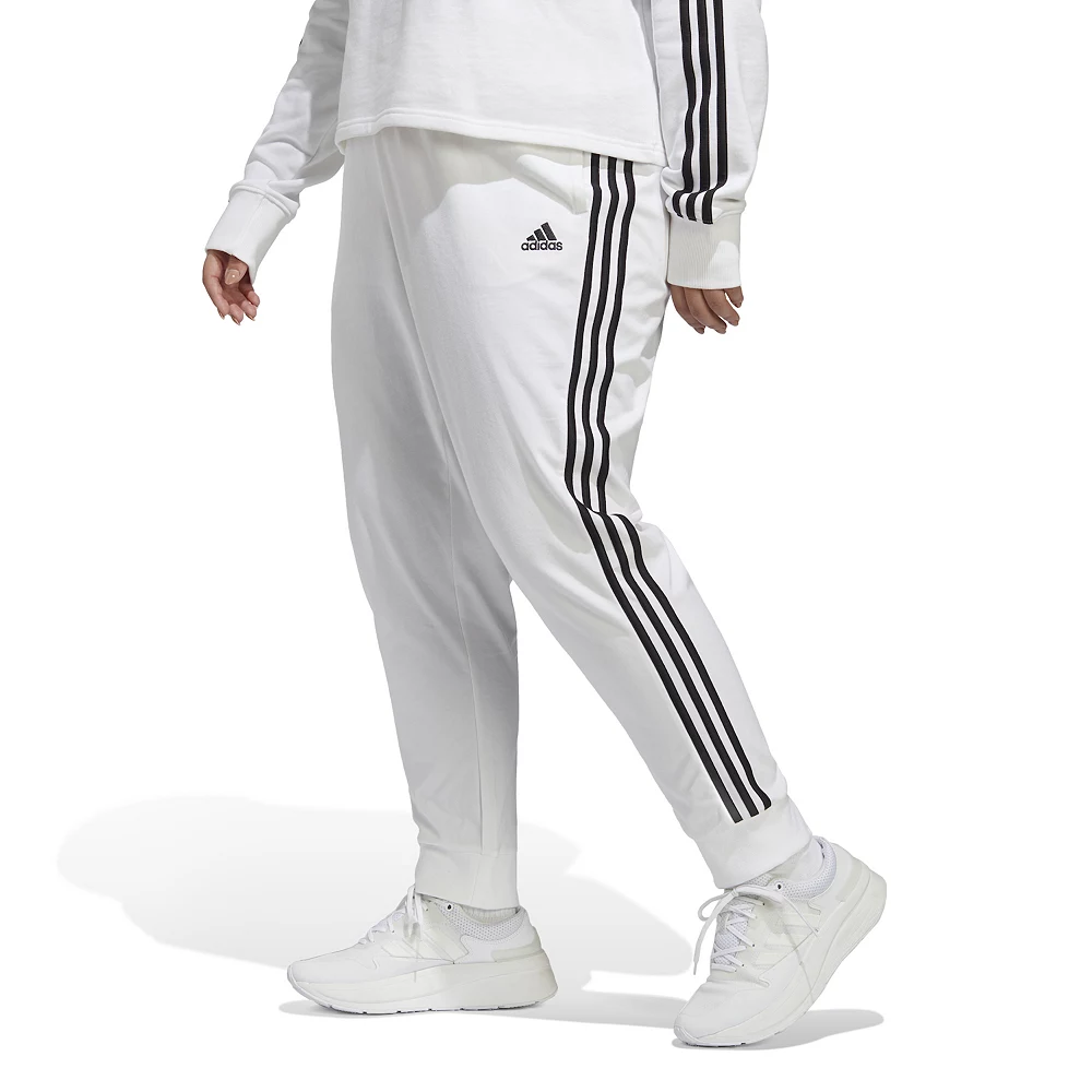 Plus Size adidas 3-Stripe Jersey Joggers 5 Plus Size adidas 3-Stripe Jersey Joggers - Image 3