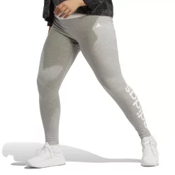 Plus Size adidas Essential 3-Stripe Leggings -Adidas shop 5199326 Medium Gray Heather