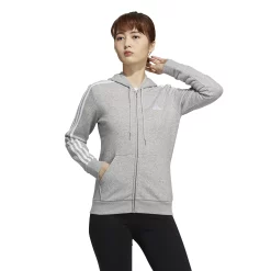 Women's adidas Essentials Fleece Full-Zip Hoodie 7 Women's adidas Essentials Fleece Full-Zip Hoodie -Adidas shop 5199404 Medium Gray White