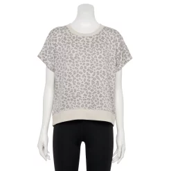 Women's Tek Gear® Stretch Fleece Top -Adidas shop 5208389 Gray Leopard