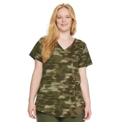 Plus Size Sonoma Goods For Life® V-Neck Tunic Tee -Adidas shop 5209140 Camo