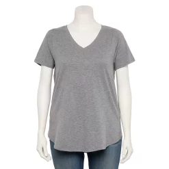 Plus Size Sonoma Goods For Life® V-Neck Tunic Tee -Adidas shop 5209140 Gray