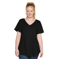 Plus Size Sonoma Goods For Life® V-Neck Tunic Tee -Adidas shop 5209140 Pitch Black