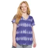 Plus Size Sonoma Goods For Life® V-Neck Tunic Tee -Adidas shop 5209140 Purple Dye Stripe