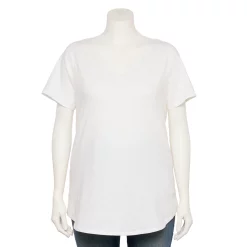 Plus Size Sonoma Goods For Life® V-Neck Tunic Tee -Adidas shop 5209140 White