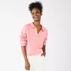 Juniors' SO® Long Sleeve Fleece Polo -Adidas shop 5212309 Mission