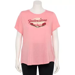 Plus Size Sonoma Goods For Life® National Parks Graphic Tee -Adidas shop 5212613 Yellowstone Light Pink