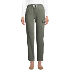 Women's Lands' End Sport Knit High-Rise Cargo Ankle Pants -Adidas shop 5217465 Forest Moss Twill