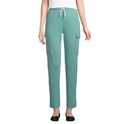 Women's Lands' End Sport Knit High-Rise Cargo Ankle Pants -Adidas shop 5217465 Teal Shadow