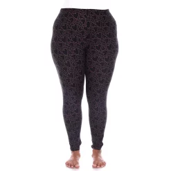 Plus Size White Mark Printed Leggings -Adidas shop 5218579 Black Brown Heart
