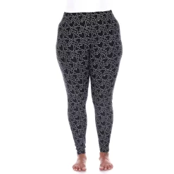 Plus Size White Mark Printed Leggings -Adidas shop 5218579 Black White Heart
