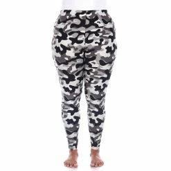 Plus Size White Mark Printed Leggings -Adidas shop 5218579 Gray Army