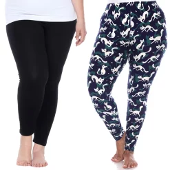 Plus Size White Mark 2-Pack Leggings -Adidas shop 5218580 Black Blue Cat