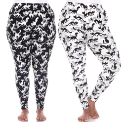 Plus Size White Mark 2-Pack Leggings -Adidas shop 5218580 Black White Cats