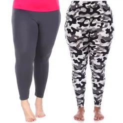 Plus Size White Mark 2-Pack Leggings -Adidas shop 5218580 Charcoal Gray Army