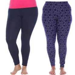 Plus Size White Mark 2-Pack Leggings -Adidas shop 5218580 Navy Heart