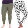 Plus Size White Mark 2-Pack Leggings -Adidas shop 5218580 Olive White Cat