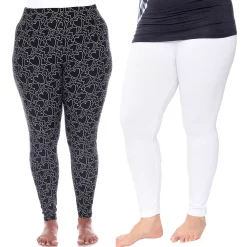 Plus Size White Mark 2-Pack Leggings -Adidas shop 5218580 White Black Heart
