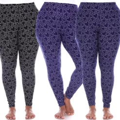 Plus Size White Mark 3-Pack Leggings -Adidas shop 5218581 Black Blue Hearts