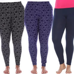 Plus Size White Mark 3-Pack Leggings -Adidas shop 5218581 Black Navy Hearts