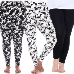 Plus Size White Mark 3-Pack Leggings -Adidas shop 5218581 Black White Cat