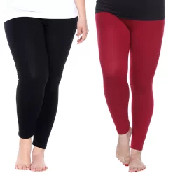 Plus Size White Mark 2-Pack Leggings -Adidas shop 5218582 Black Burgundy
