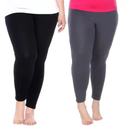 Plus Size White Mark 2-Pack Leggings -Adidas shop 5218582 Black Charcoal