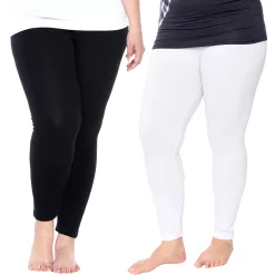 Plus Size White Mark 2-Pack Leggings -Adidas shop 5218582 Black White