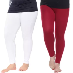 Plus Size White Mark 2-Pack Leggings -Adidas shop 5218582 Burgundy White