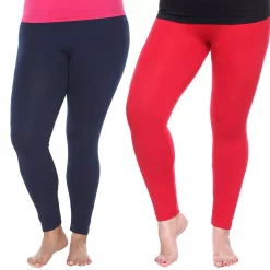 Plus Size White Mark 2-Pack Leggings -Adidas shop 5218582 Navy Red