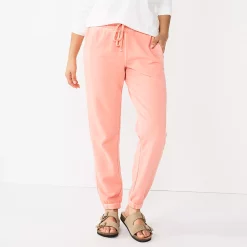Women's Sonoma Goods For Life® Cinched Knit Jogger Pants -Adidas shop 5225497 Coral