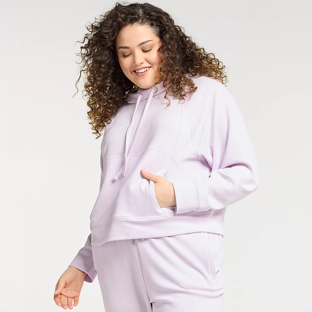 Plus Size FLX Waffle Crop Hoodie 4 Plus Size FLX Waffle Crop Hoodie - Image 2