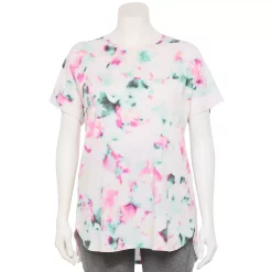 Plus Size Tek Gear® High Slit Tunic Tee 22 Plus Size Tek Gear® High Slit Tunic Tee -Adidas shop 5227026 Aqua Multi Dye