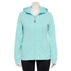 Plus Size Tek Gear® Essential Hooded Jacket -Adidas shop 5227131 Aqua Crystal