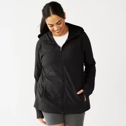 Plus Size Tek Gear® Essential Hooded Jacket -Adidas shop 5227131 Black