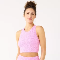 Tek Gear® Essential Low-Impact Longline Sports Bra -Adidas shop 5232451 Pink Cheetah