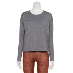 Women's Tek Gear® Soft Touch Long Sleeve Tee -Adidas shop 5232480 Charcoal