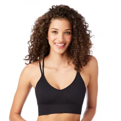 Juniors' SO® Strappy Ribbed Seamless Bralette SO51-038 -Adidas shop 5234235 Black